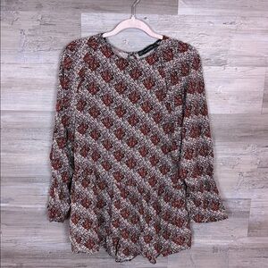 Zara Red and Black Patterned Romper